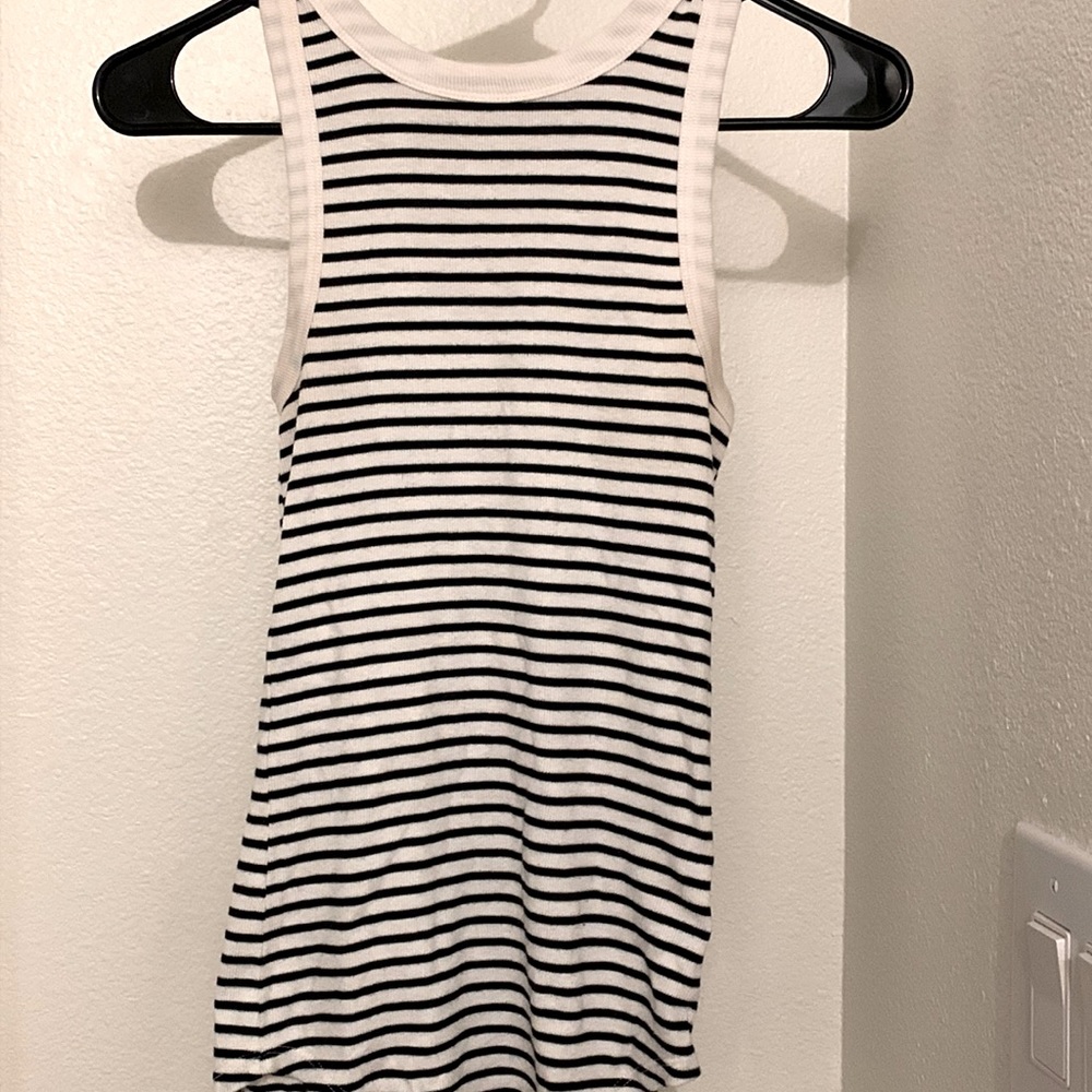 Black and white stripe tank top